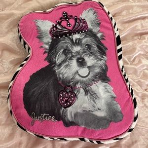 Y2K Justice Pink Zebra Yorkie Pillow